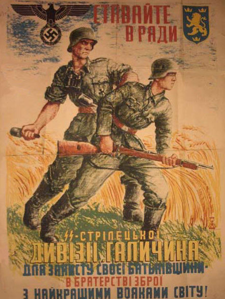Plagát z roku 1943, ktorý verboval Ukrajincov...