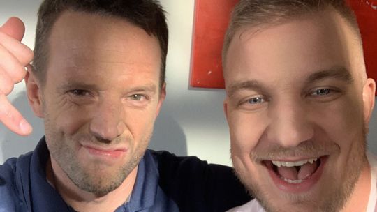 Lukáš Adamec a  Richard  Lintner pri nahrávaní...