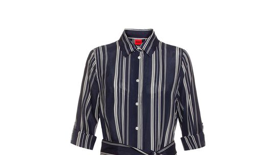 Dámske prúžkované midišaty na zapínanie Hugo...