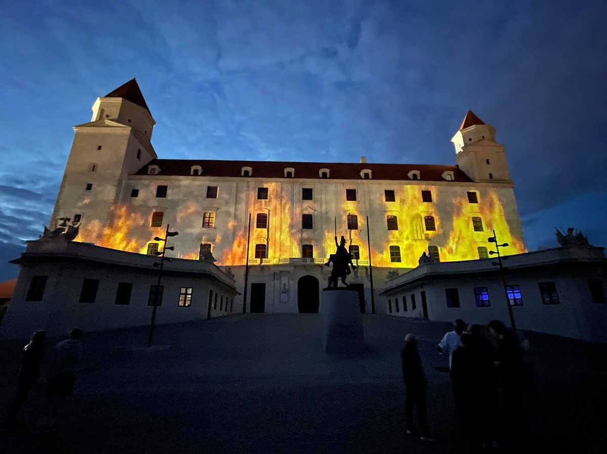 požiar, videoprojekcia, Bratislavský hrad