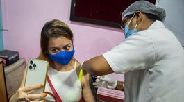 India, očkovanie proti covidu, selfie