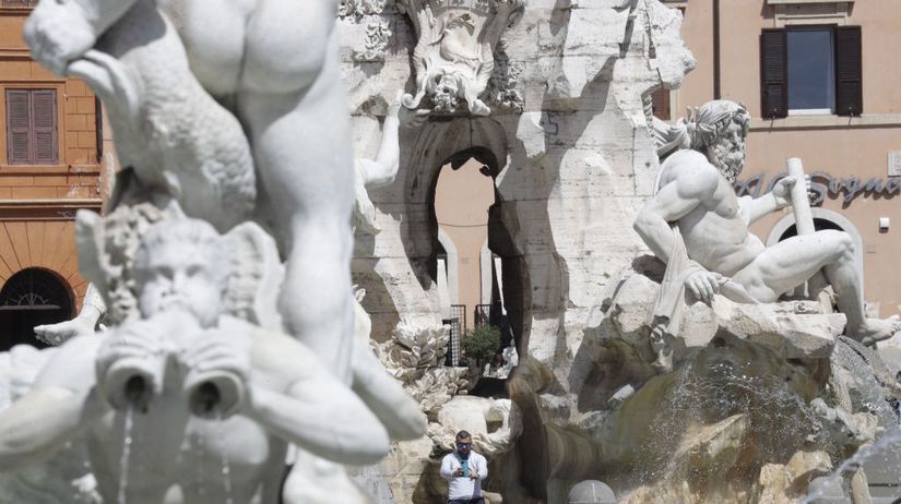 Taliansko, Rím, sochy, fontána