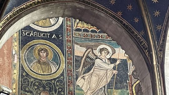 Detail mozaiky v Eufráziovej bazilike v Poreči.