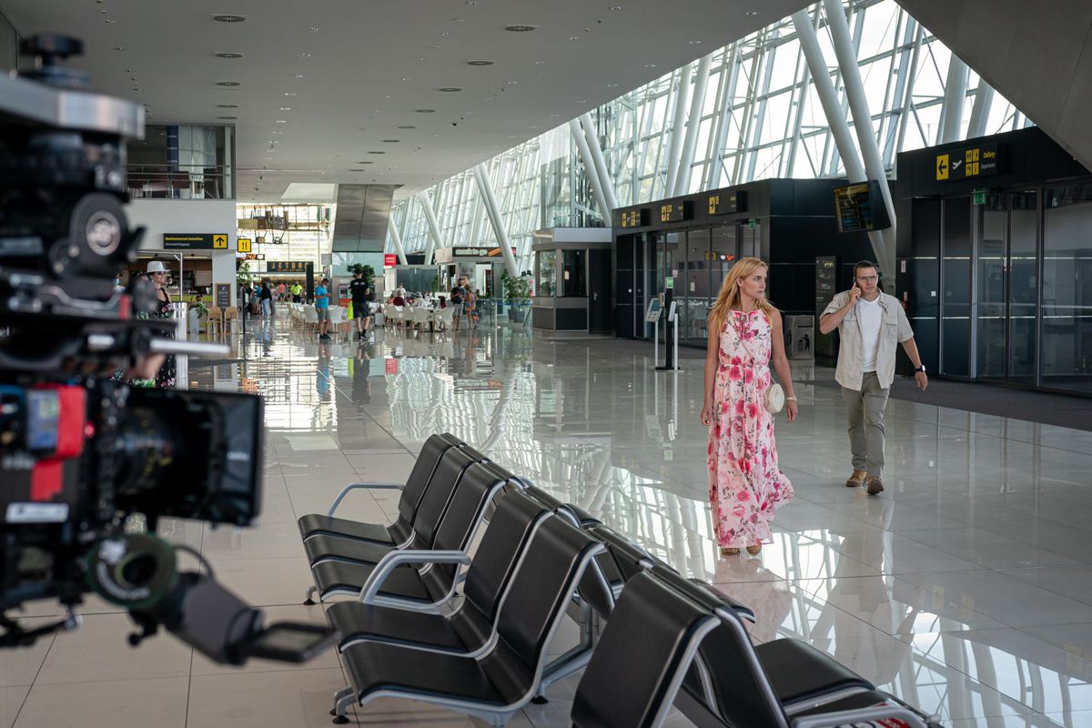 Záber z nakrúcania filmu Villa Lucia.