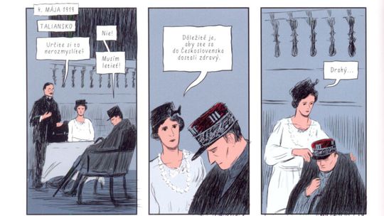 Ukážka z komiksu o Štefánikovi.