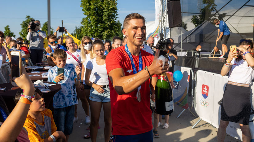 Jakub Grigar po príchode na olympijský festival...