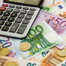 euro, bankovky, mince, kalkulačka