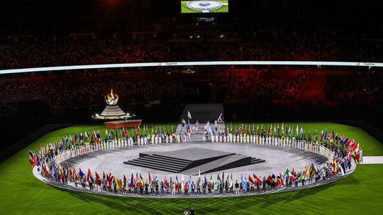 Na snímke záverečný ceremoniál XXXII. letných...