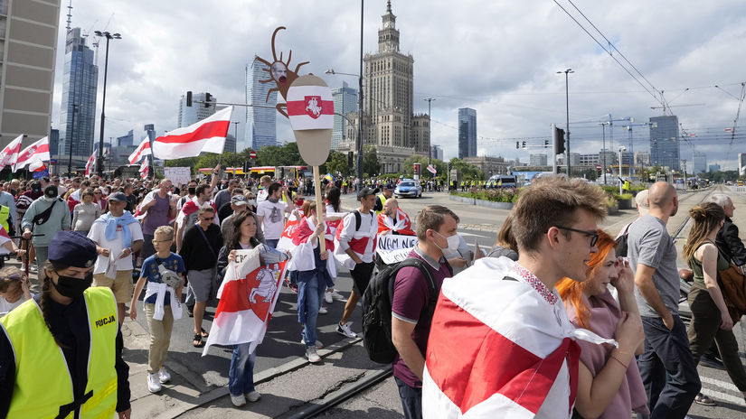 poľsko varšava protest bielorusko