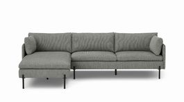 Zarina Left Hand Facing Chaise End Sofa Mole Grey Weave