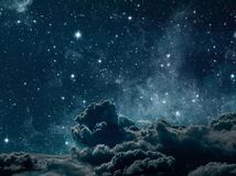 backgrounds night sky with stars and moon and clouds. wood. Elements of this image furnished by NASA