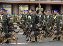 Military dog ​​handlers in Kiev, Ukraine