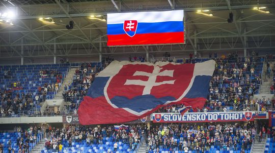 Slovak fans before the match with Croatia.