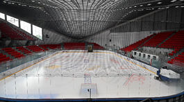 Ice rink and grandstands of the renovated ...
