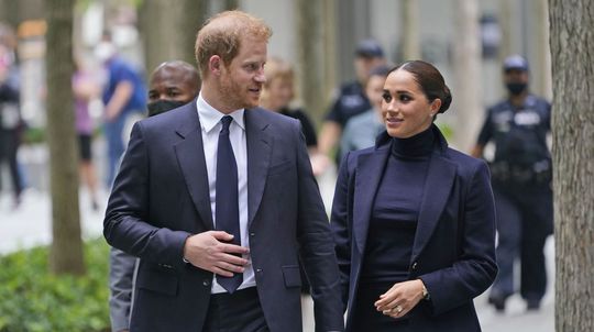 Prince Harry and Duchess Meghan during a visit ...