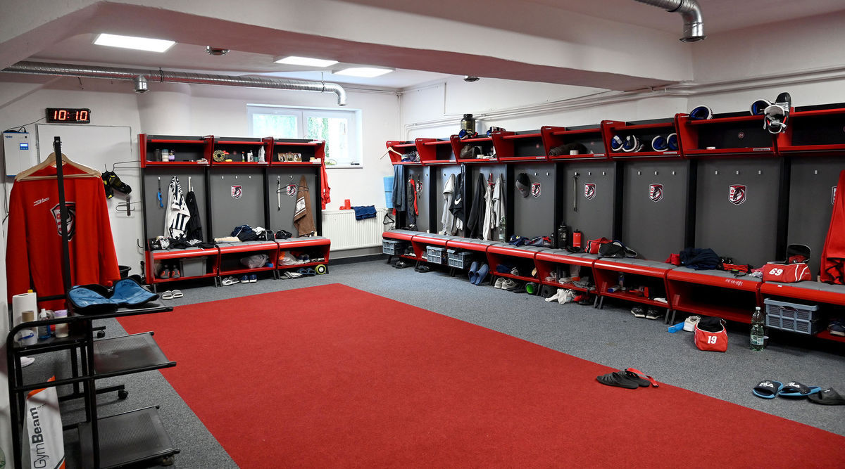 Home team locker room at the ice stadium Ice ...