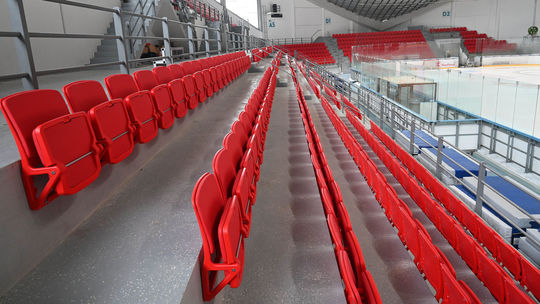Grandstand of the renovated ice stadium Ice ...