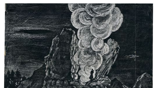 Súčasťou výstavy je aj grafika Stojí, stojí...