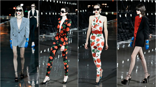 Modelky na prehliadke značky Saint Laurent s...