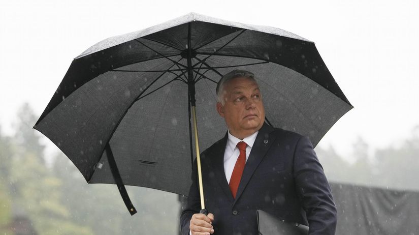 dážď, Viktor Orbán, dáždnik