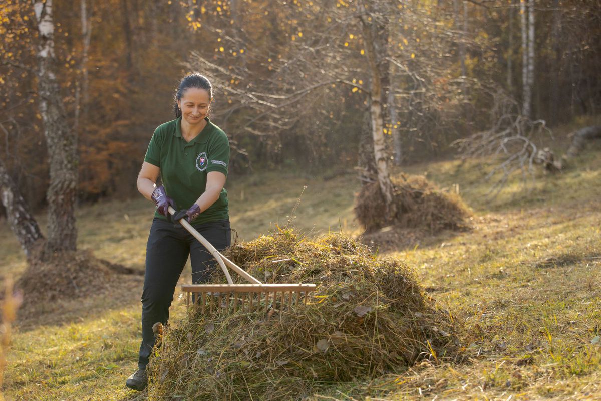 Zuzana Bartušová na lúke horcov a modráčikov.