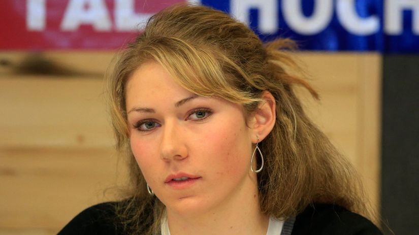 Osemnásťročná Mikaela Shiffrinová na tlačovke...