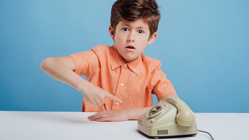 telefón, dieťa, minulosť, chlapec