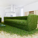ekológia, nábytok, gauč, príroda, tráva, obývačka, green