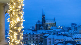 Brno, katedrála, zima
