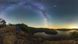 View of the Milky Way above the Seč dam.