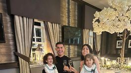 Soccer player Cristiano Ronaldo with family.