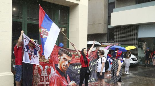 Novak Djokovic's supporters are protesting against ...