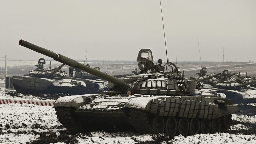 Rusko Ukrajina cvičenie tank