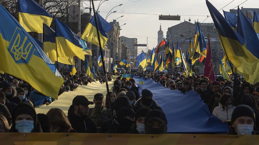 Ukrajina Rusko Charkov pochod jednota účastníci