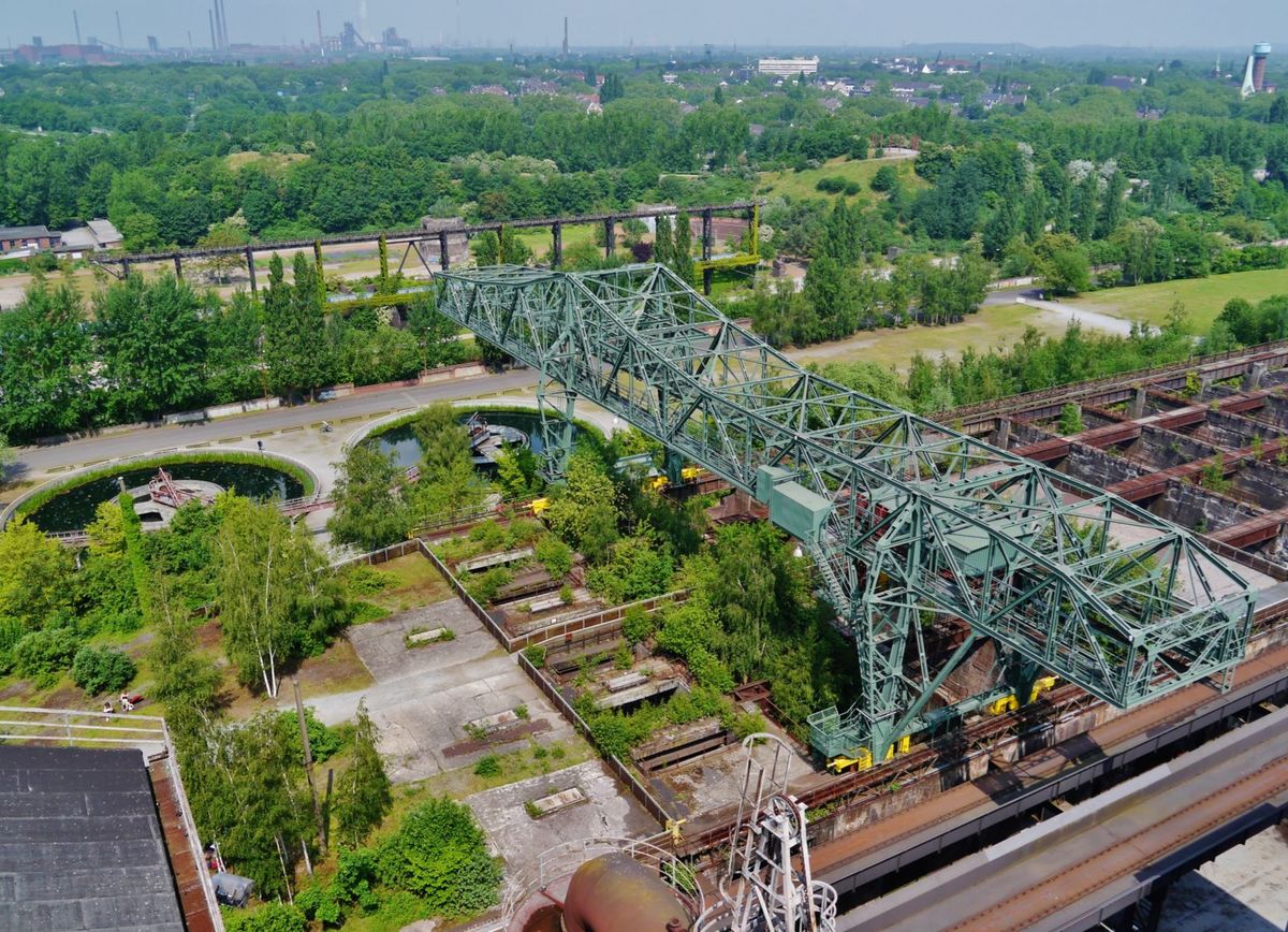 Priemyselný les v Landschaftspark Duisburg-Nord.
