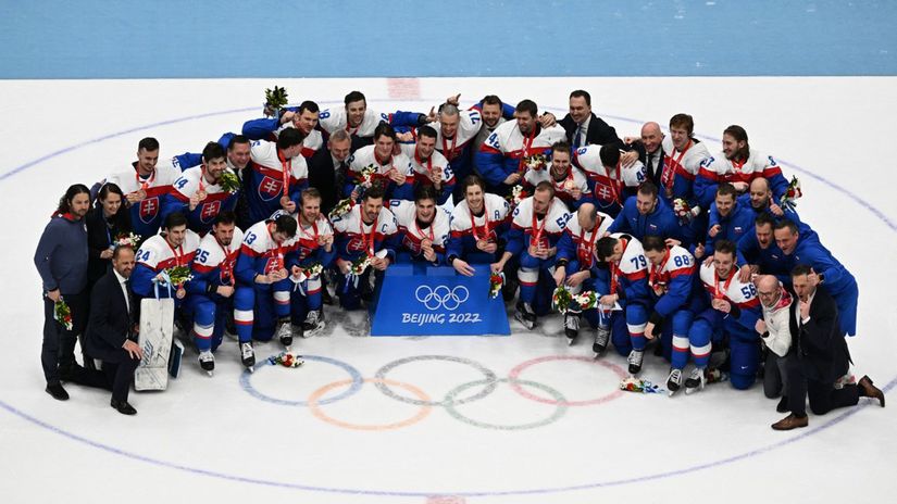 Bronzový slovenský tím zo ZOH v Pekingu.