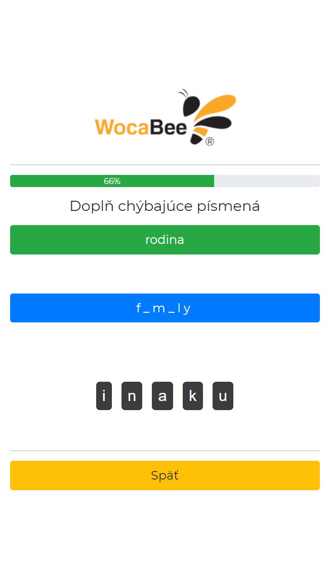 Aplikácia WocaBee využíva viacero metód učenia...