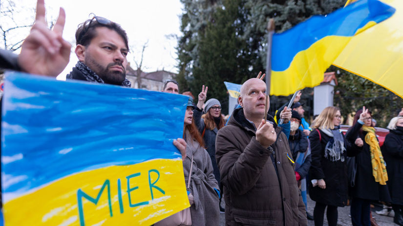 Protest pred ruskou ambasádou ukrajina