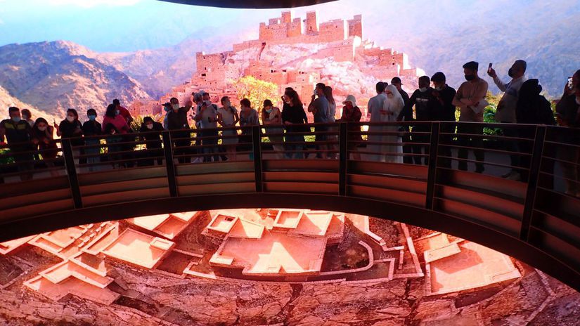 Toto je pavilón Saudskej Arábie, jeden z...