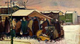 Na trhu, olej, 1957.