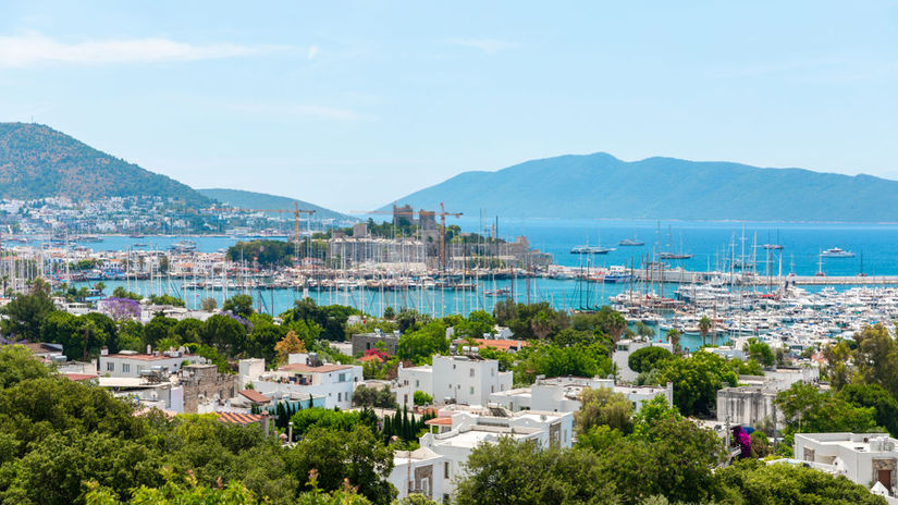 Mesto Bodrum na Egejskej riviére.