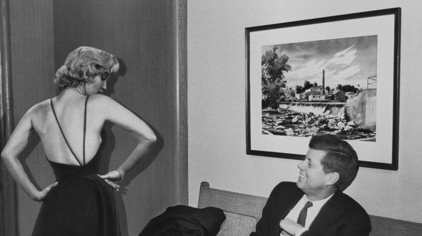 Americký prezident John F. Kennedy a herečka...
