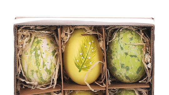 Dekorácia na stôl, kraslice z pravých vajíčok,...