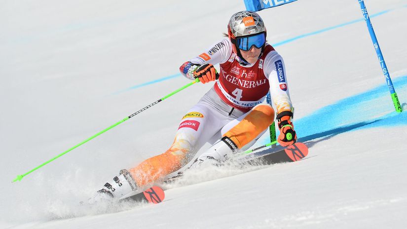 Petrá Vlhová v 1. kole obrovského slalomu.