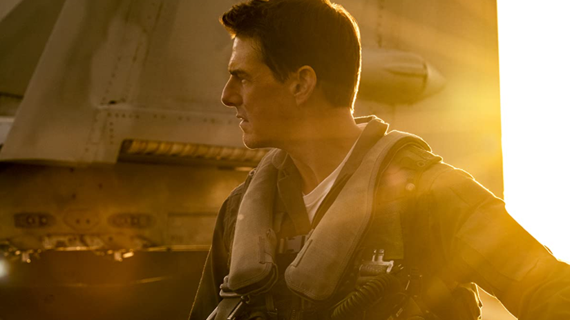 Tom Cruise na zábere z filmu Top Gun: Maverick...