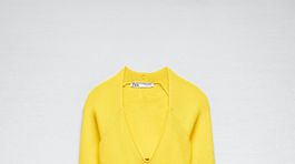 Dámske elastické rebrované žlté šaty Zara