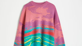 Dámsky sveter s vtkaným abstraktným vzorom Reserved