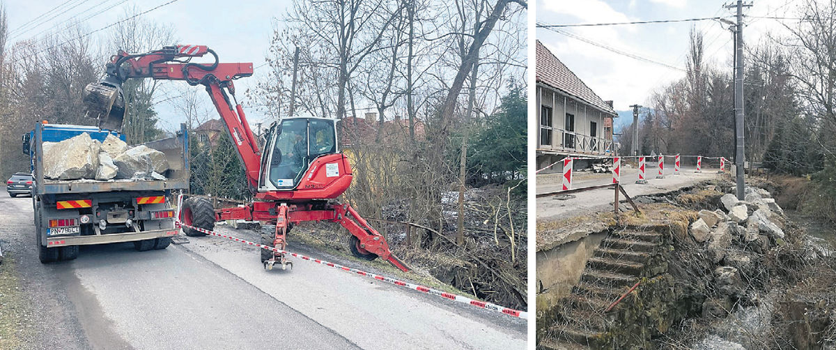 V obci Ľubeľa sa zrútil oporný múr. Situáciu...