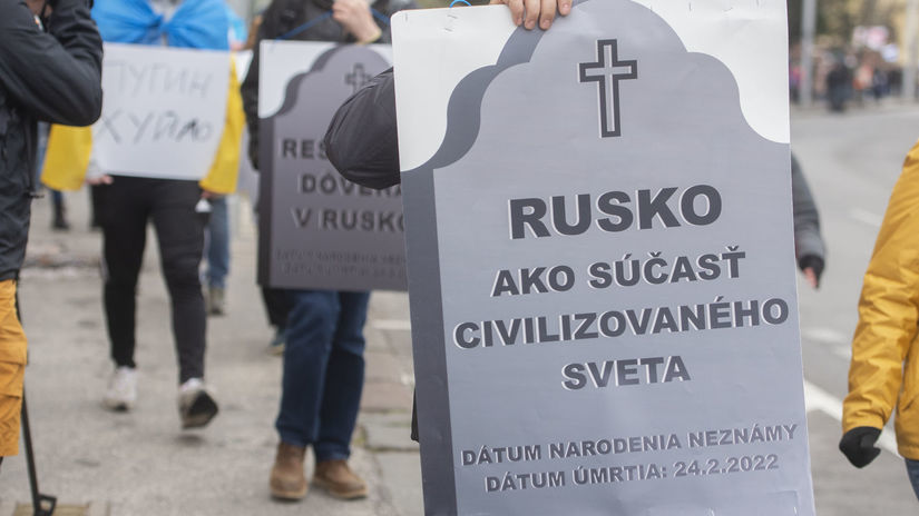 SR Bratislava protest vojna Rusi Ukrajina