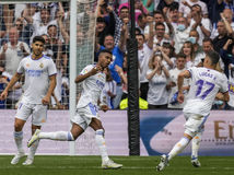 Real Madrid celebrates winning the championship.